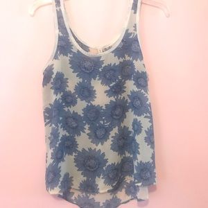 MUDD Blue Flower Sheer Tank